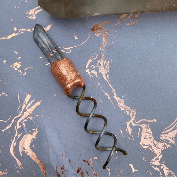 Lemurian Seed Clear Quartz Crystal Point Hair Accessory Updo Bun Jewelry - Picture 2 of 6